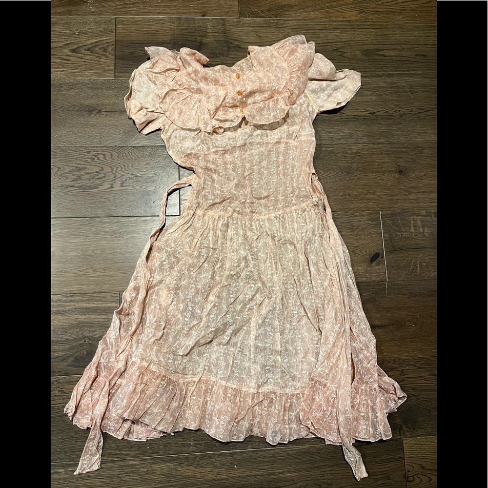 Vintage 1930s sheer chiffon dress Sz XS